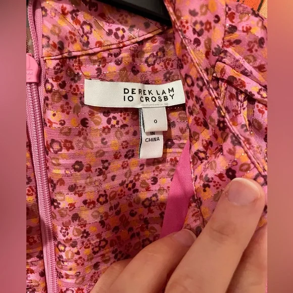 Derek Lam 10 Crosby Neiman Marcus pink lace dress 0 - Picture 3 of 4